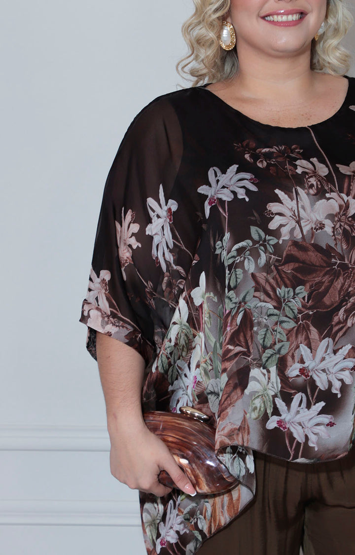 Conjunto café con flores - CONJUNTO Boutiquemirel 