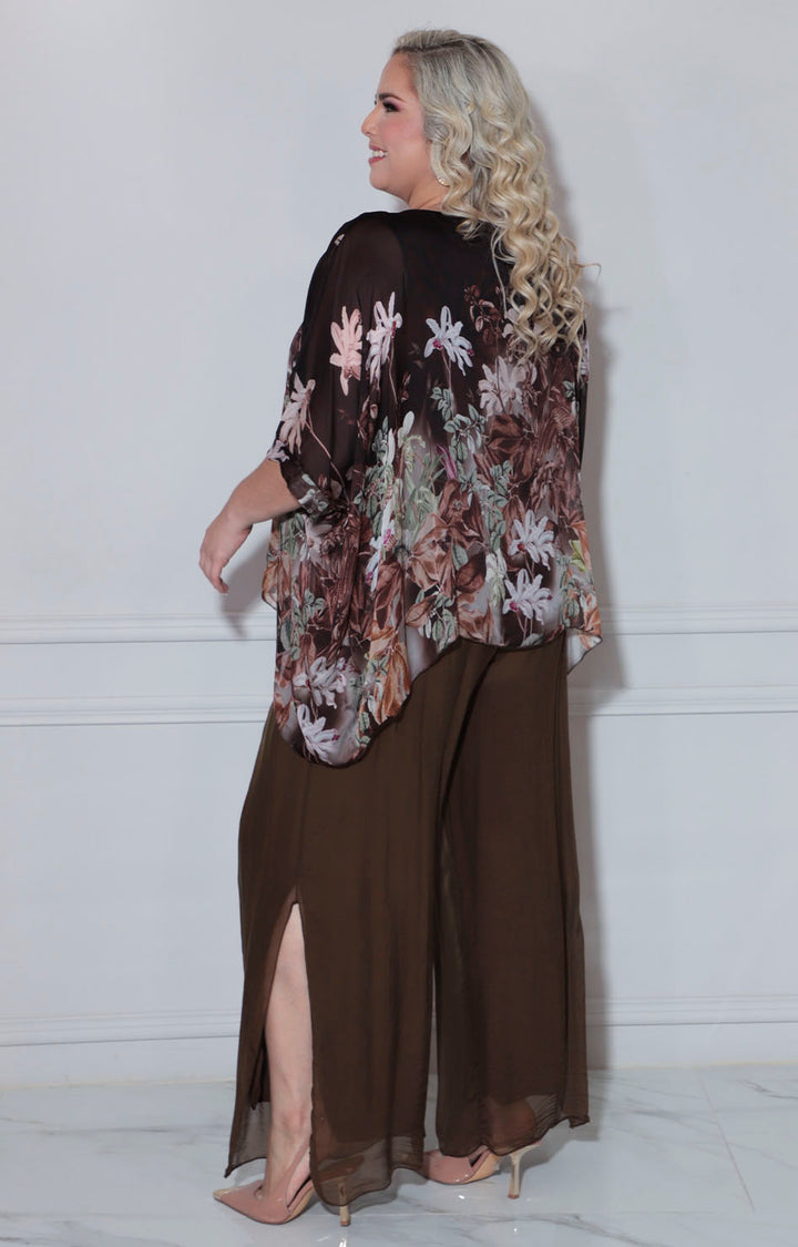 Conjunto café con flores - CONJUNTO Boutiquemirel 