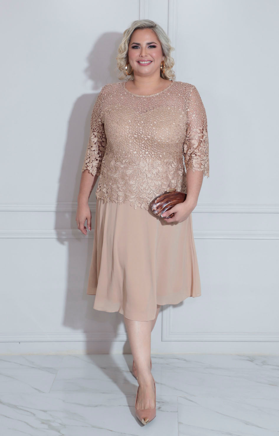 Vestido beige de gala - VESTIDO XL Boutiquemirel 