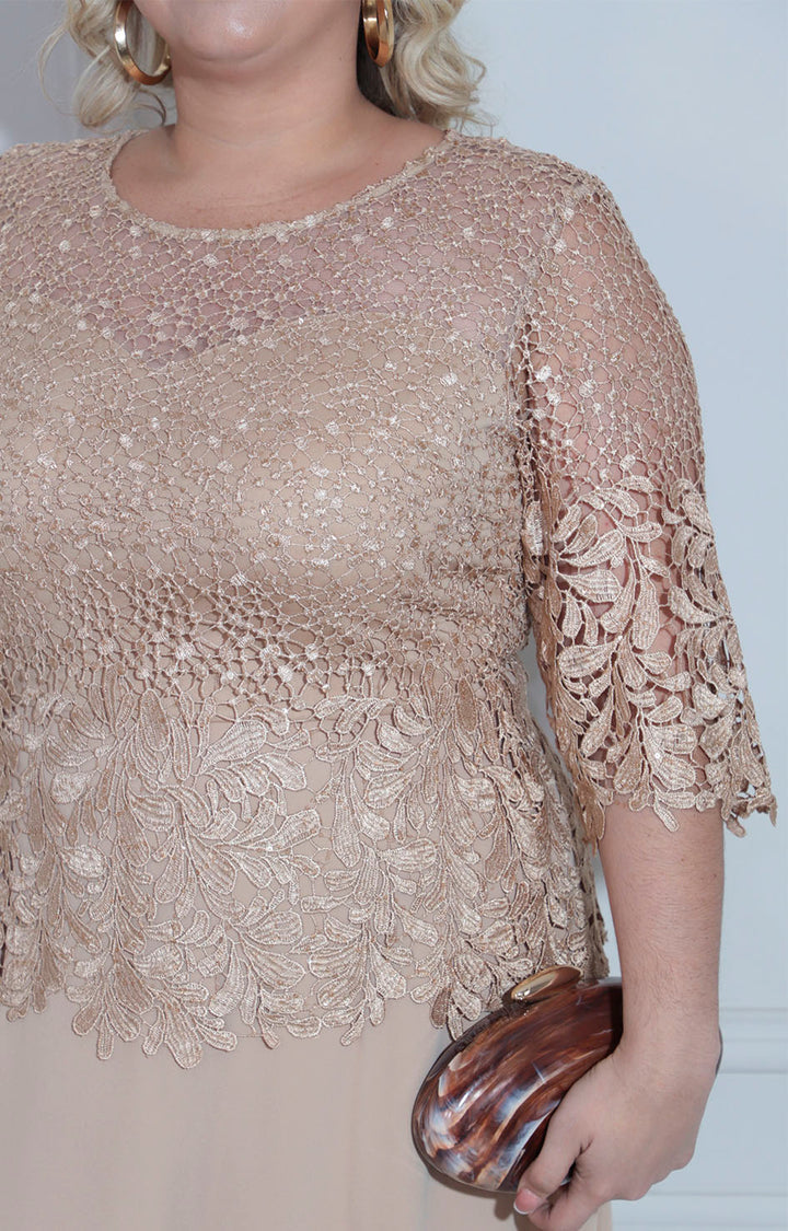 Vestido beige de gala - VESTIDO XL Boutiquemirel 