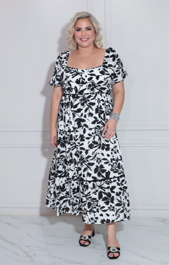 Vestido blanco con hojas - VESTIDO XL Boutiquemirel 