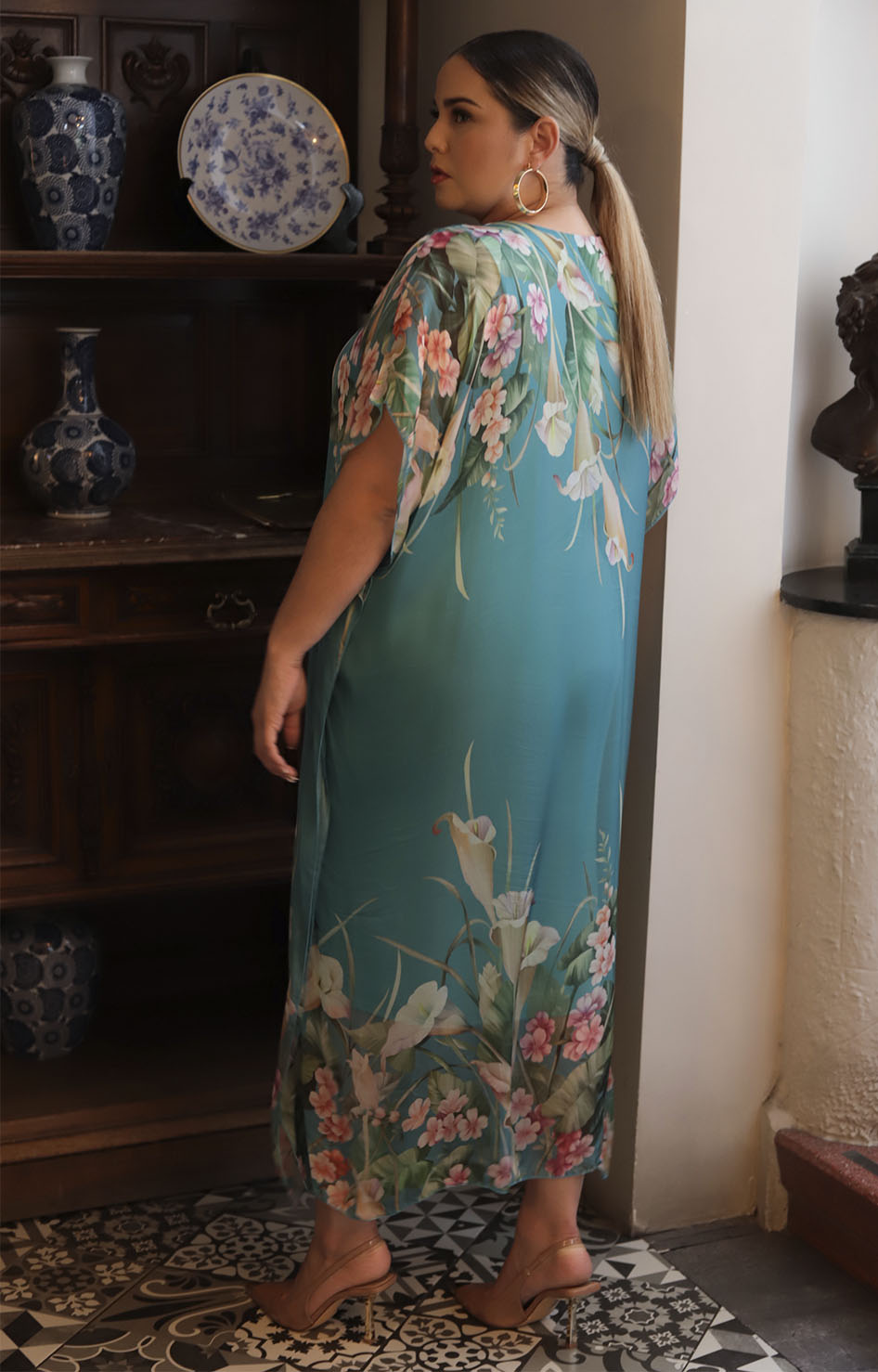 Vestido menta con flores - VESTIDO Boutiquemirel 