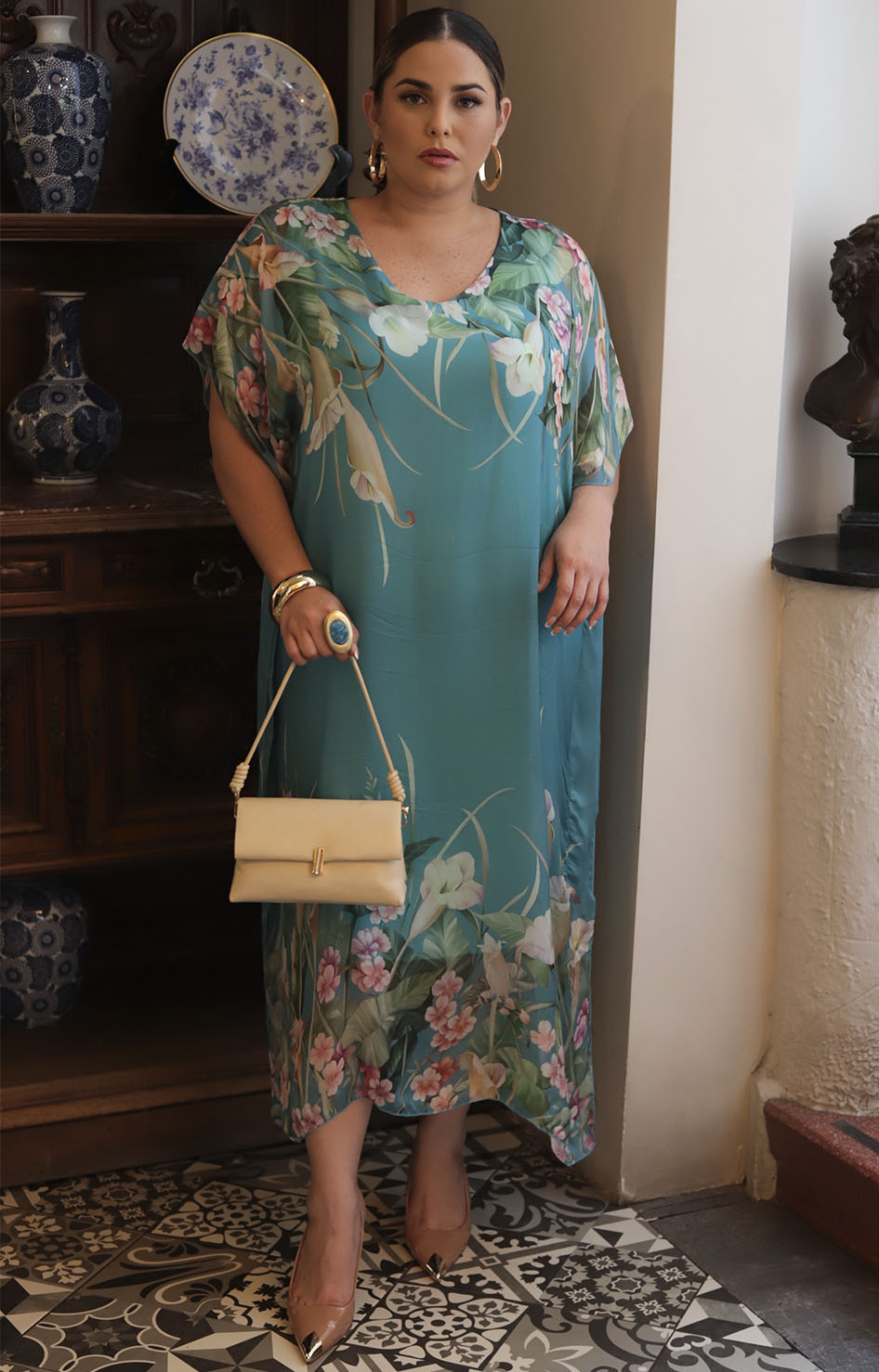 Vestido menta con flores - VESTIDO Boutiquemirel 
