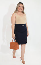 Falda azul con cinturon - FALDA Boutiquemirel 