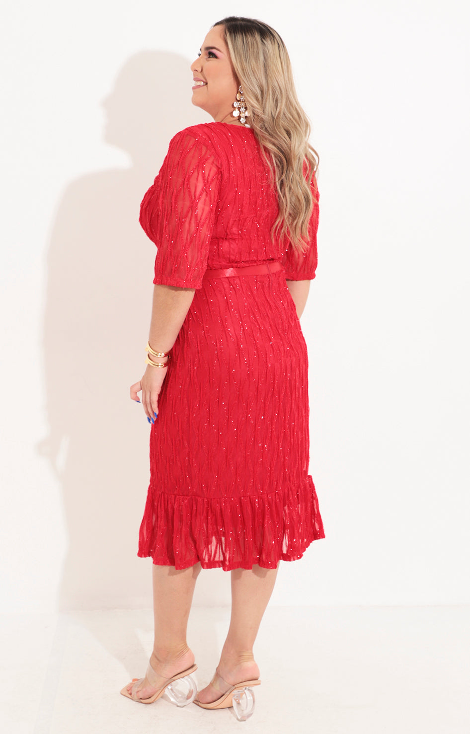 Vestido corto con encaje rojo - VESTIDO Boutiquemirel 