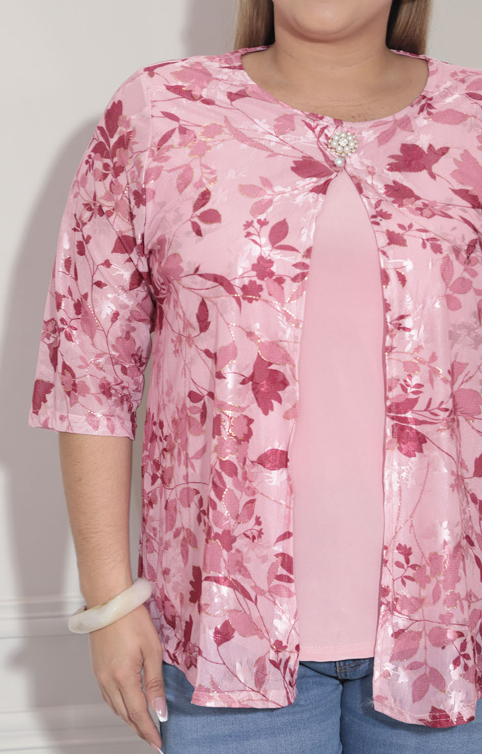 Blusa rosa estampada - BLUSA XL Boutiquemirel 