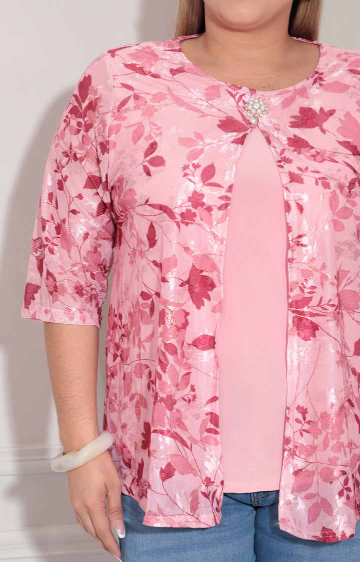 Blusa rosa estampada - BLUSA XL Boutiquemirel 