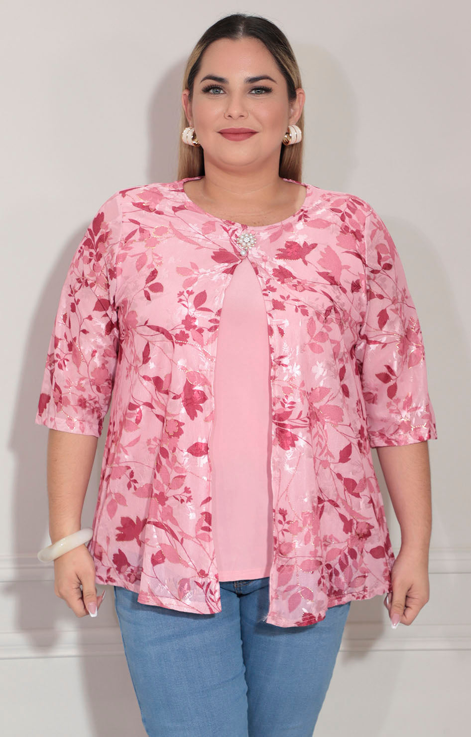 Blusa rosa estampada - BLUSA XL Boutiquemirel 
