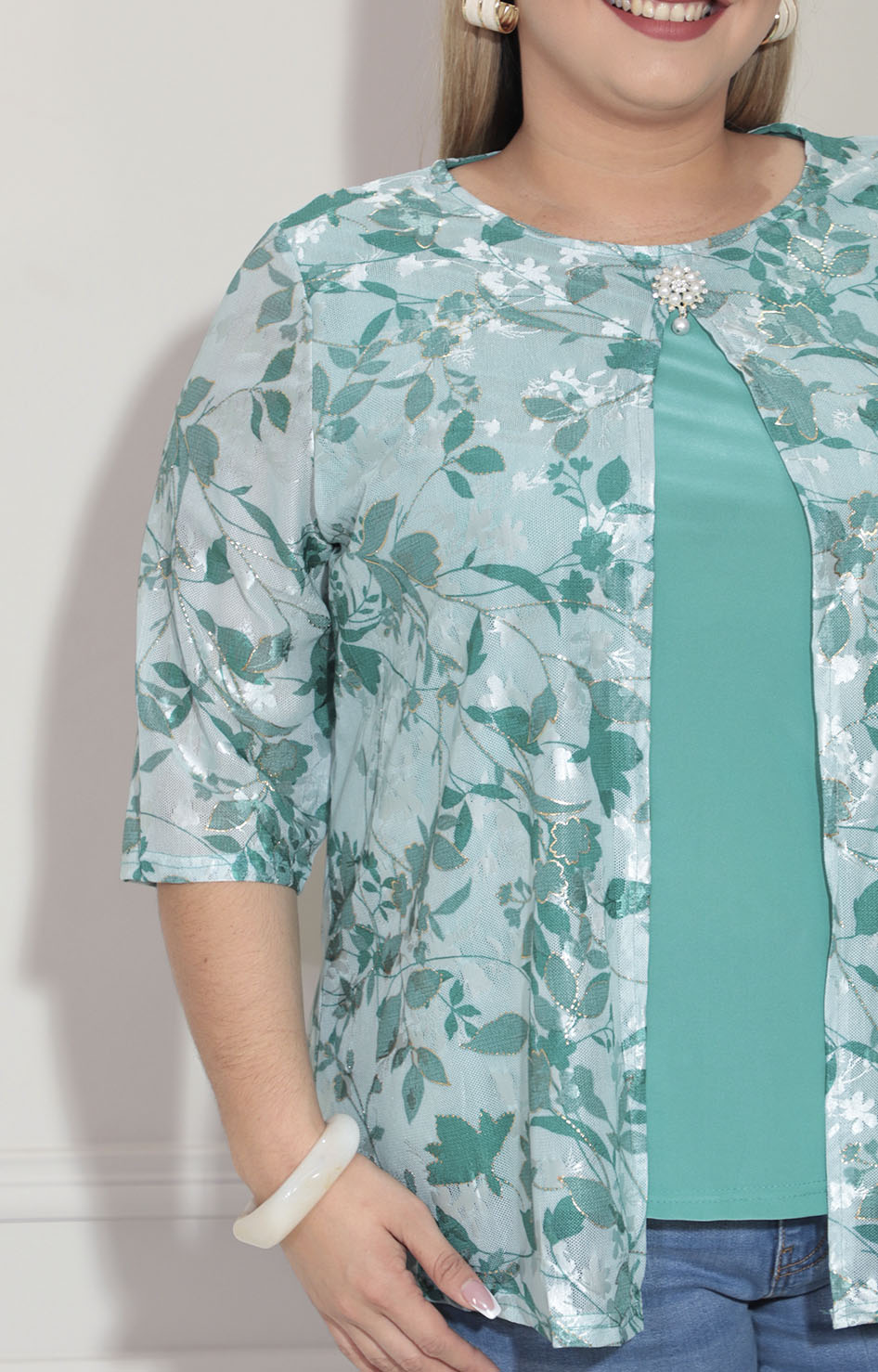 Blusa verde estampada - BLUSA XL Boutiquemirel 