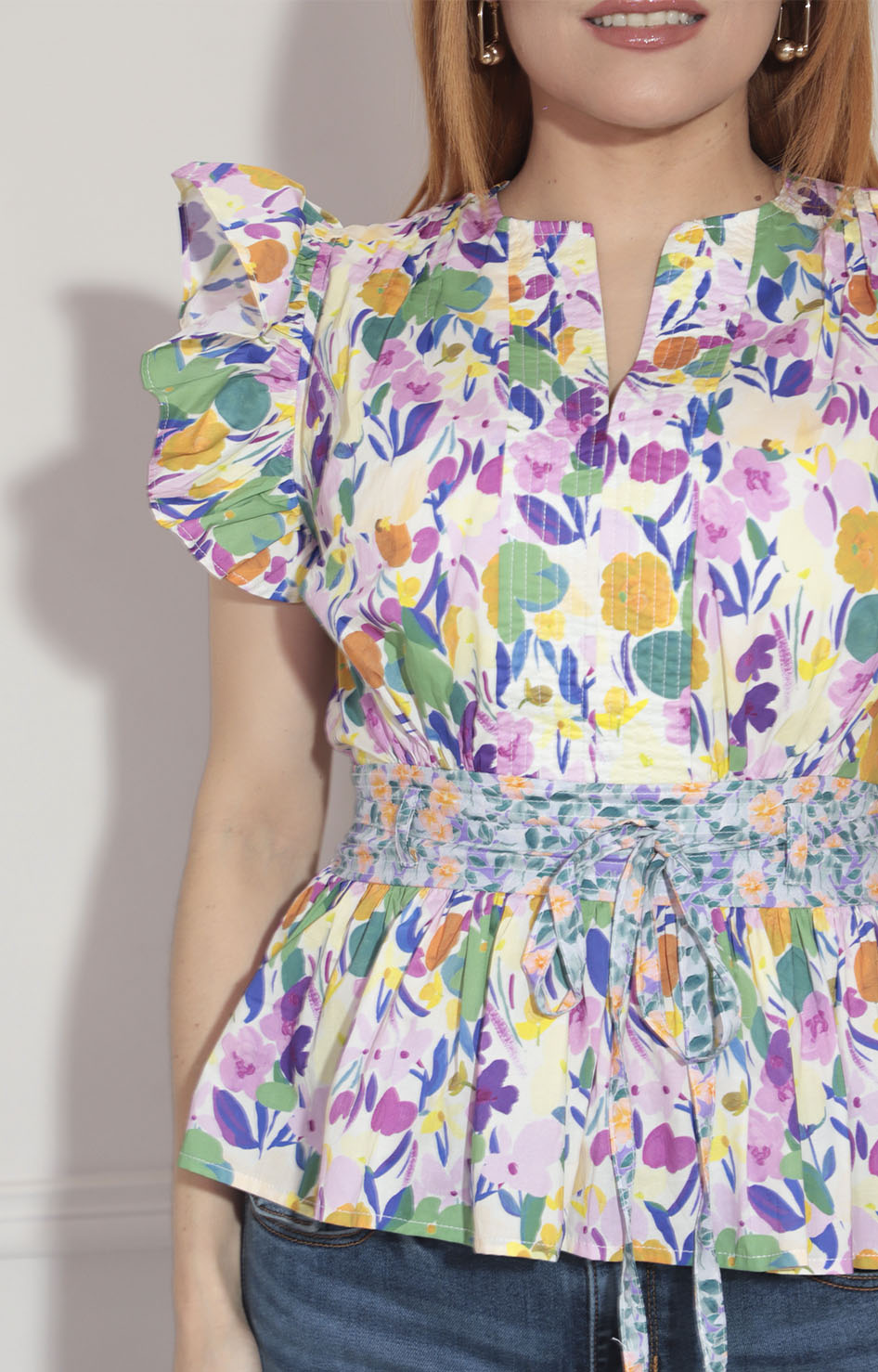 Blusa rosa estampada - BLUSA Boutiquemirel 