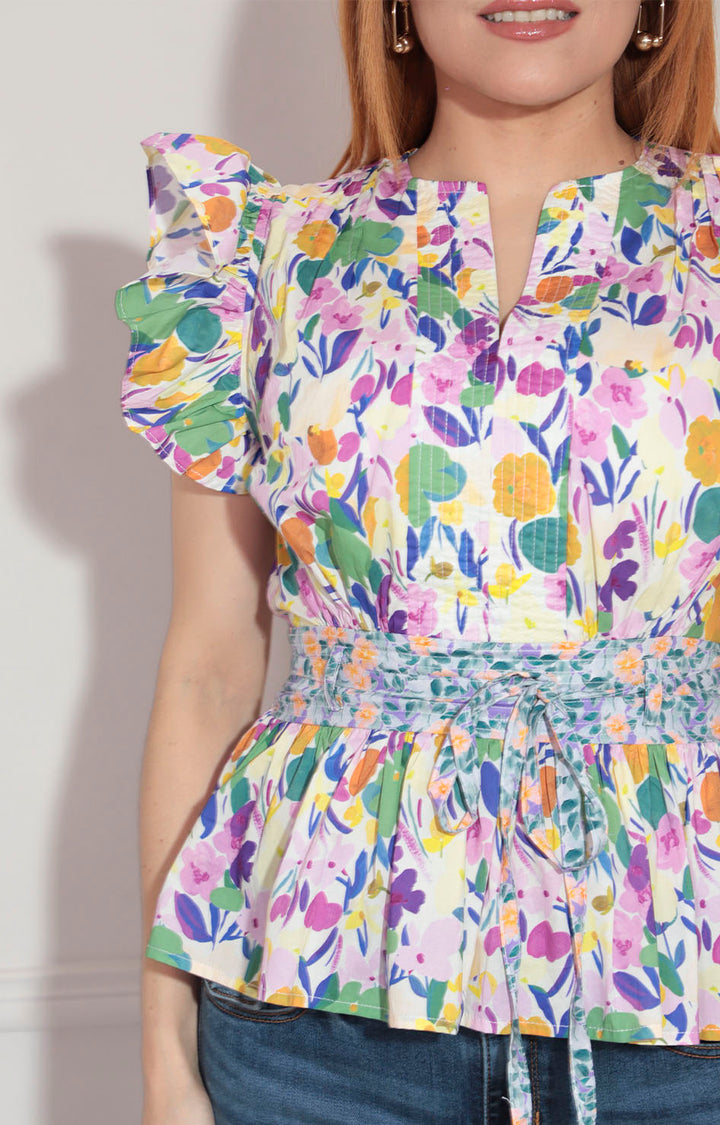 Blusa rosa estampada - BLUSA Boutiquemirel 