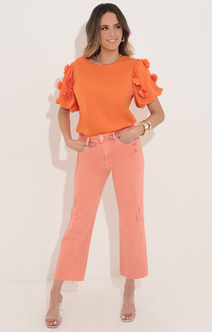 Pantalón denim naranja - PANTALON Boutiquemirel 