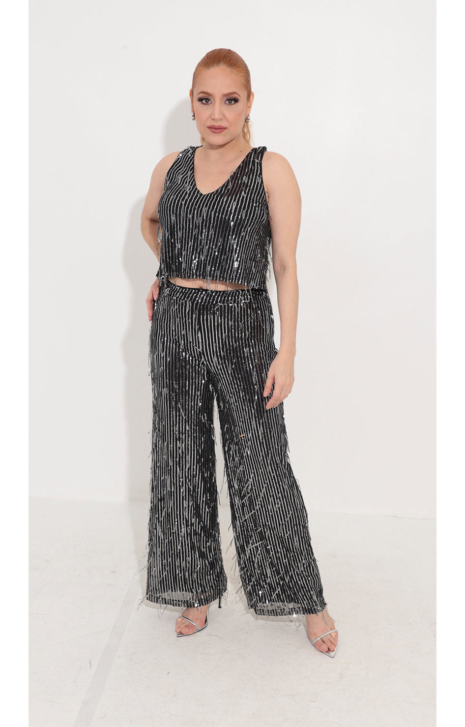 Pantalon negro con lentejuela - PANTALON Boutiquemirel 