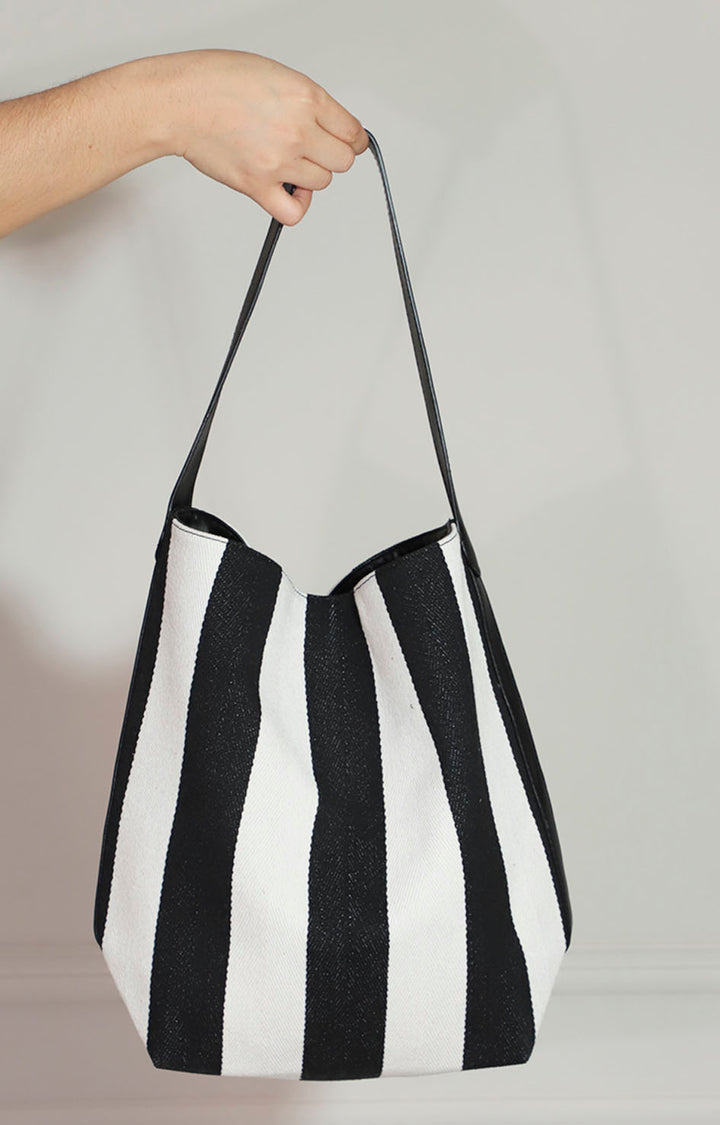 Bolsa Rayas Blanco & Negro - BOLSA Boutiquemirel 