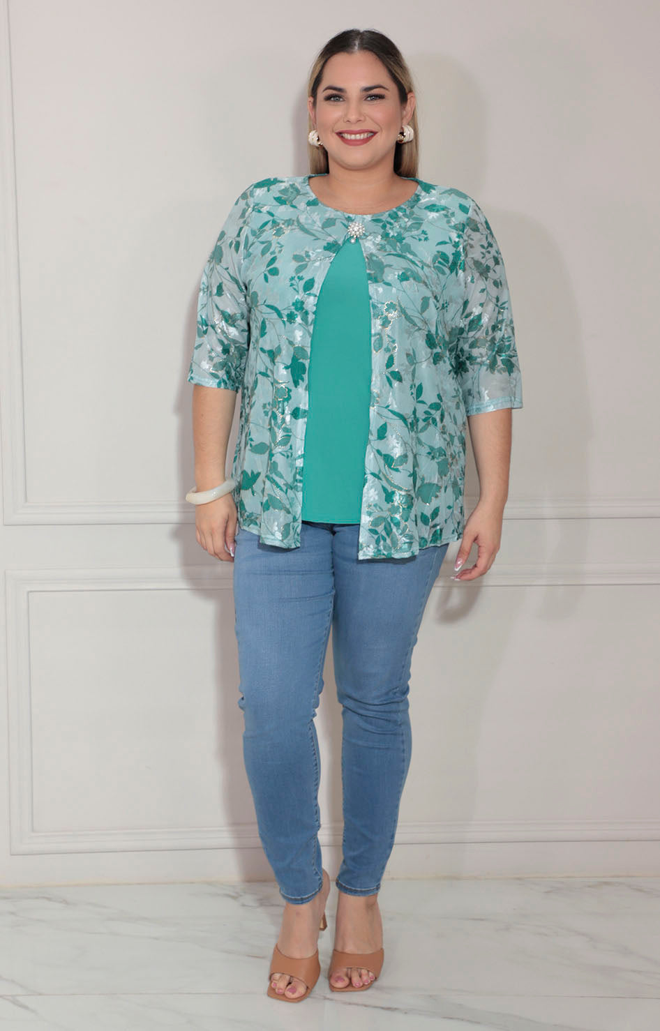 Blusa verde estampada - BLUSA XL Boutiquemirel 