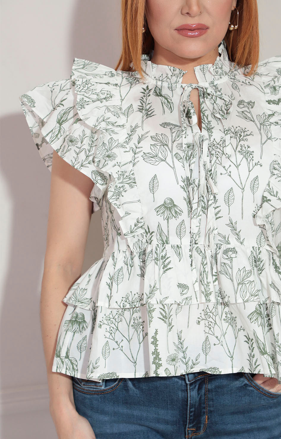 Blusa con hojas verdes - BLUSA Boutiquemirel 