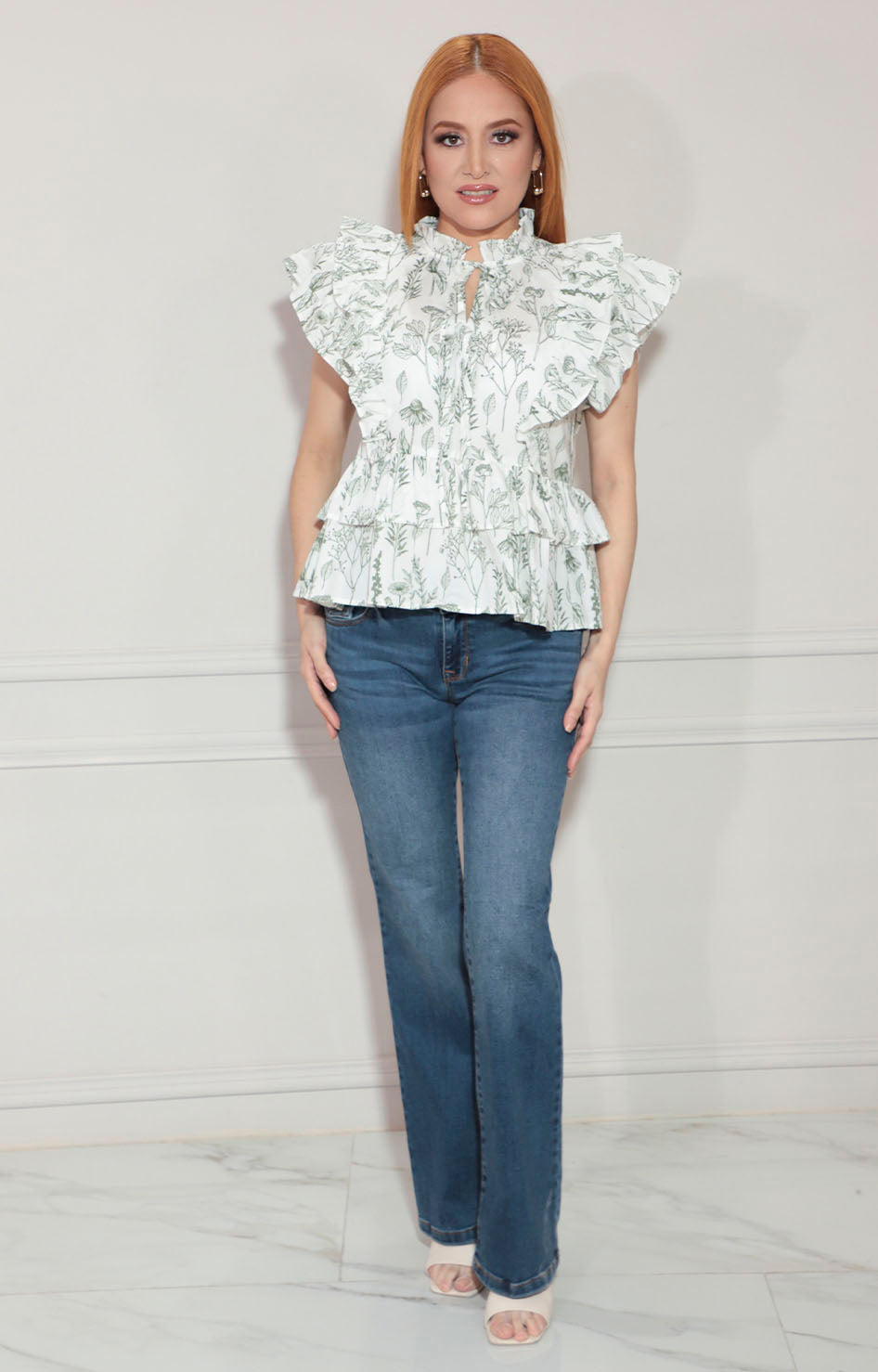 Blusa con hojas verdes - BLUSA Boutiquemirel 