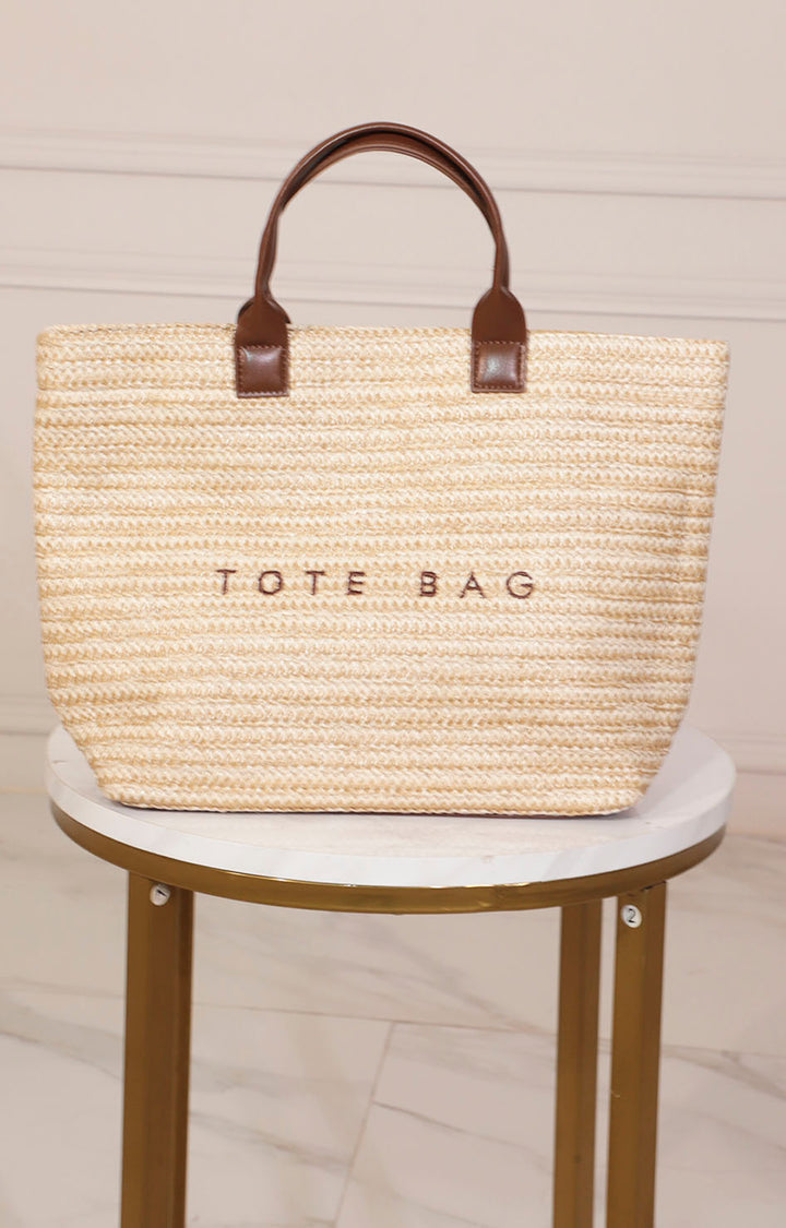 Bolsa Tote Tejida con Asa de Piel - BLUSA Boutiquemirel 