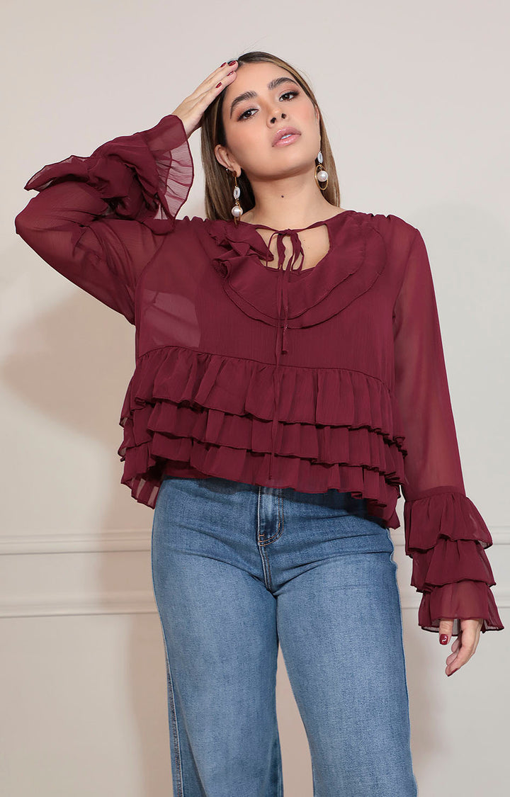 Blusa vino - BLUSA Boutiquemirel 