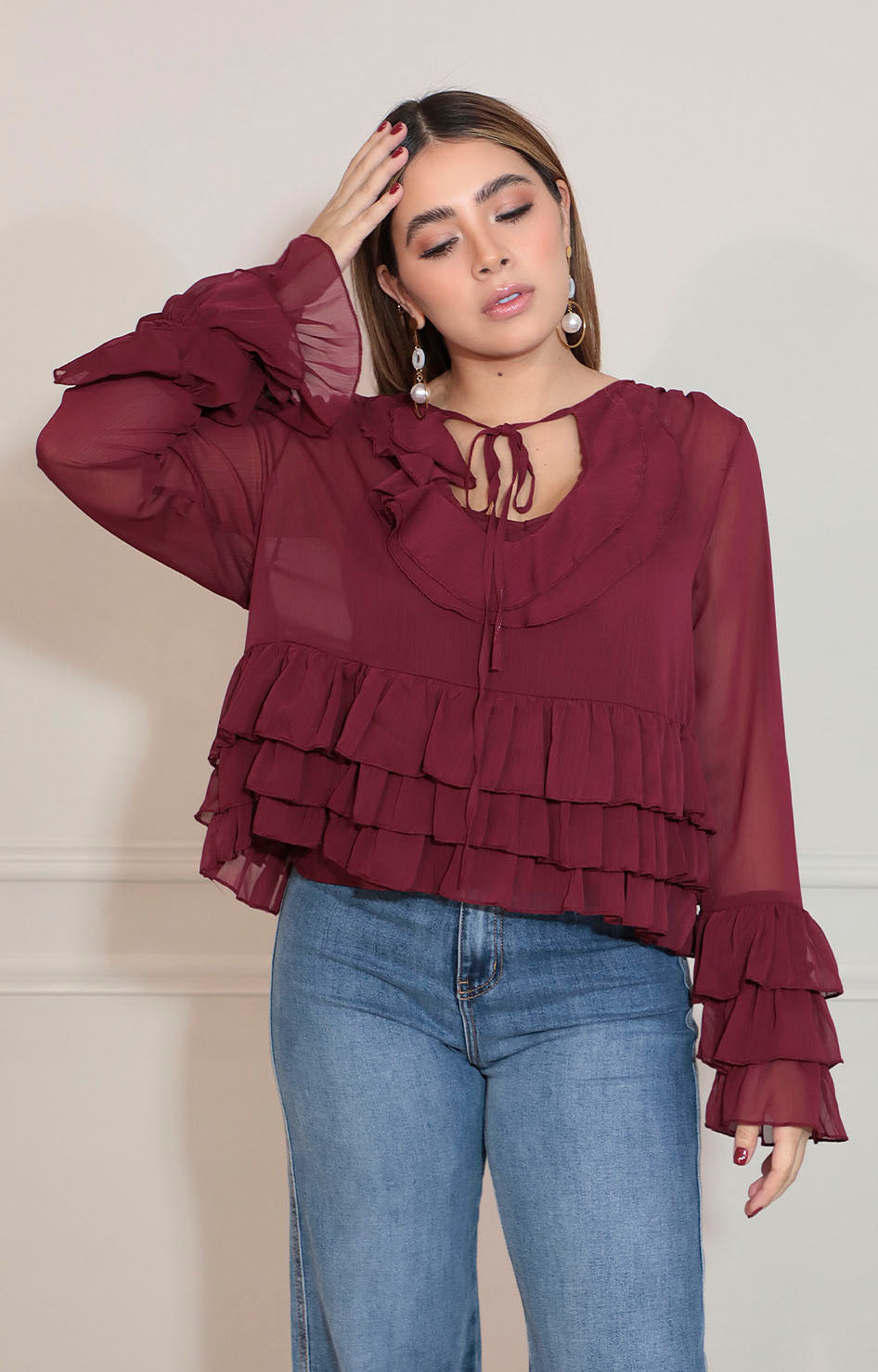 Blusa vino - BLUSA Boutiquemirel 