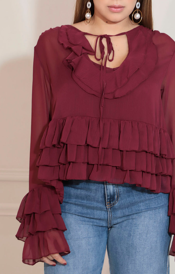 Blusa vino - BLUSA Boutiquemirel 