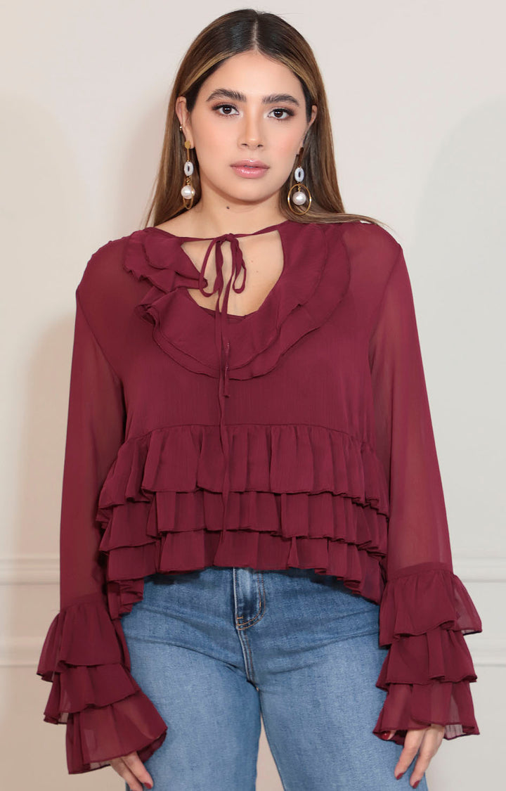 Blusa vino - BLUSA Boutiquemirel 