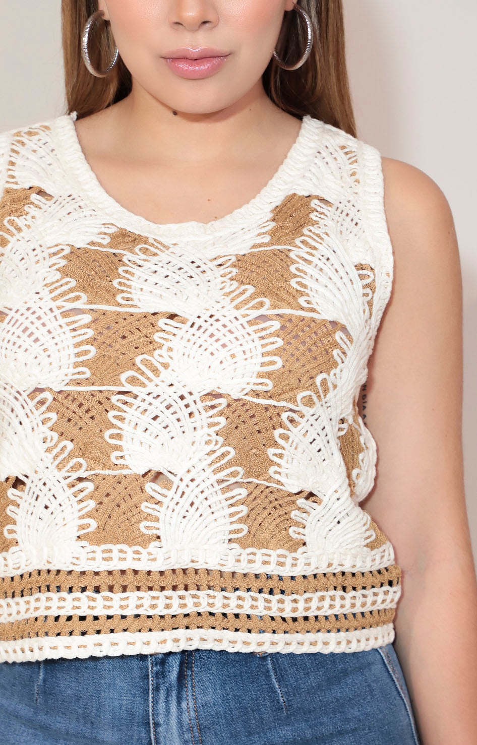 Blusa beige tejida - BLUSA Boutiquemirel 