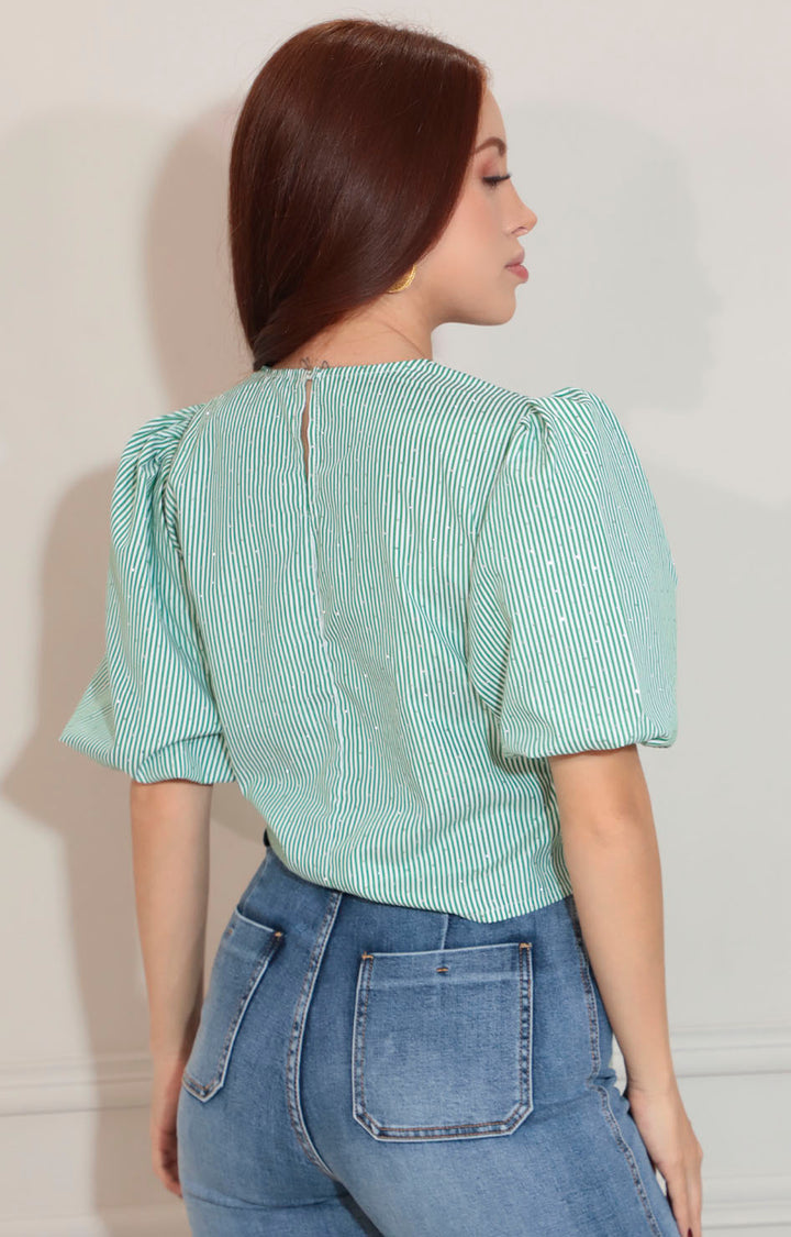 Blusa con líneas verdes - BLUSA Boutiquemirel 