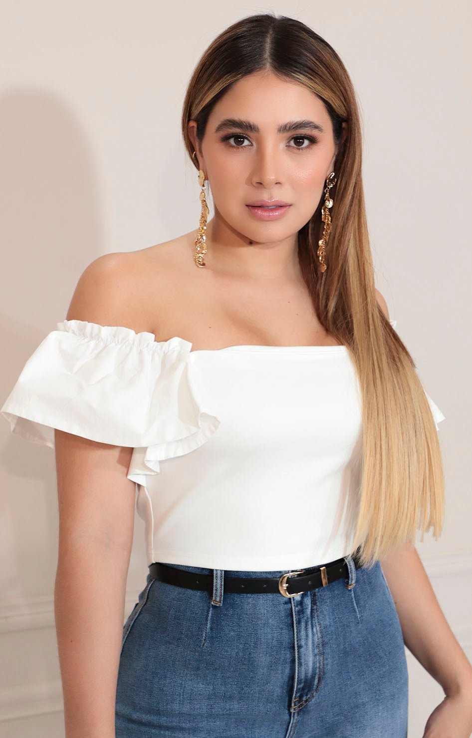 Top blanco con olanes - BLUSA Boutiquemirel 