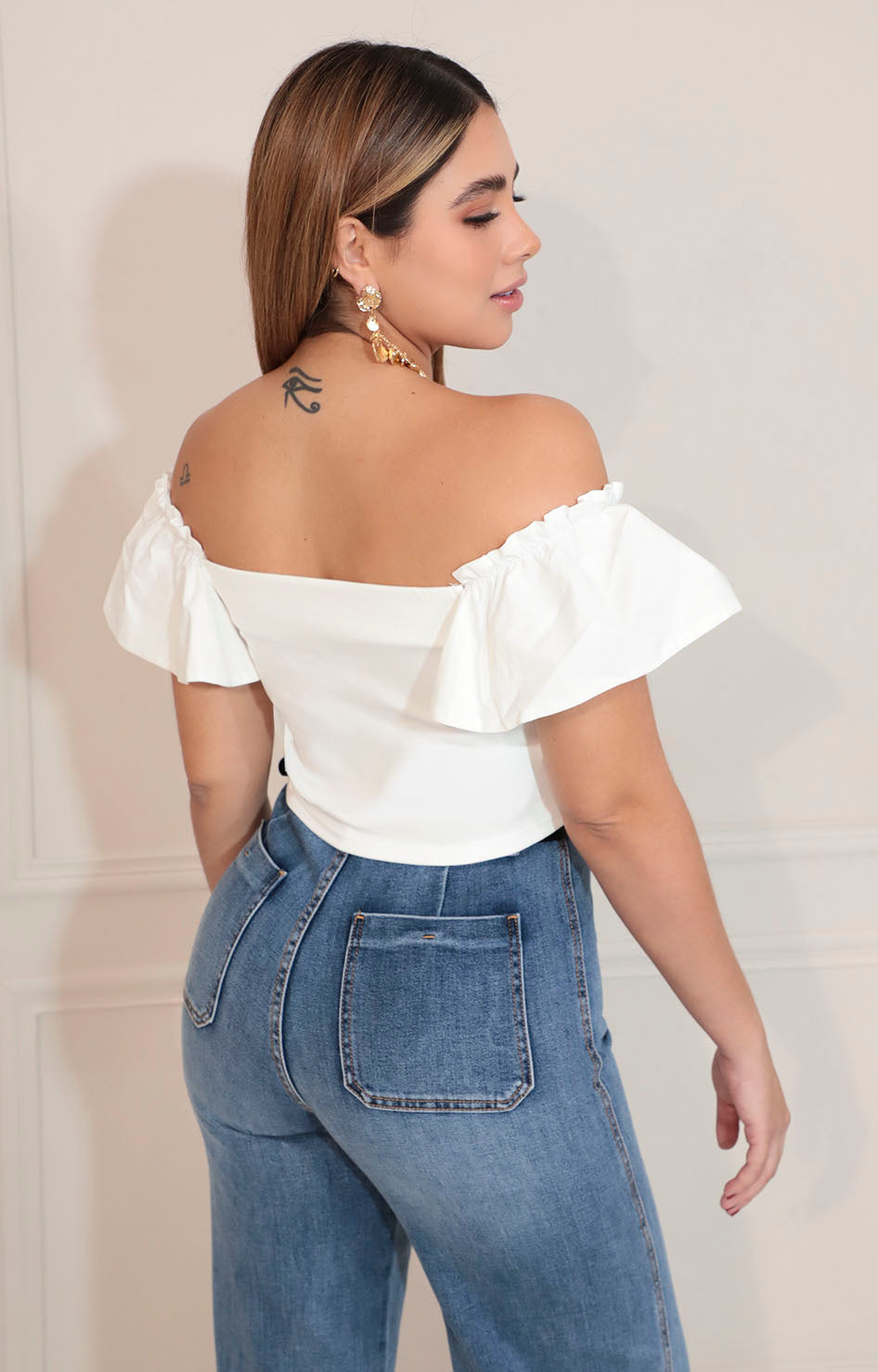 Top blanco con olanes - BLUSA Boutiquemirel 