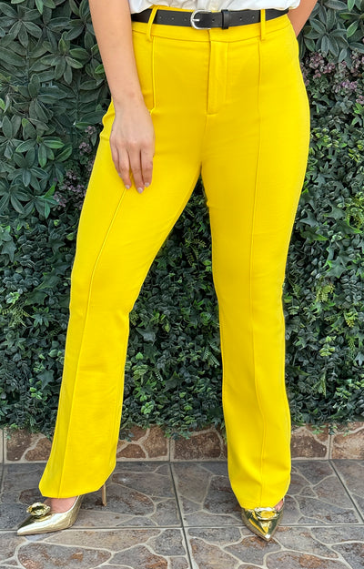 Pantalón amarillo con cinturón - Boutiquemirel