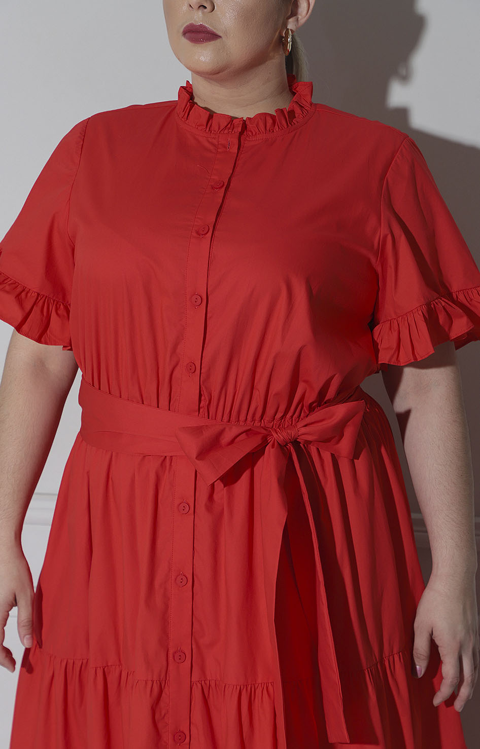 Vestido rojo con lazo - VESTIDO LARGO CURVY Boutiquemirel 