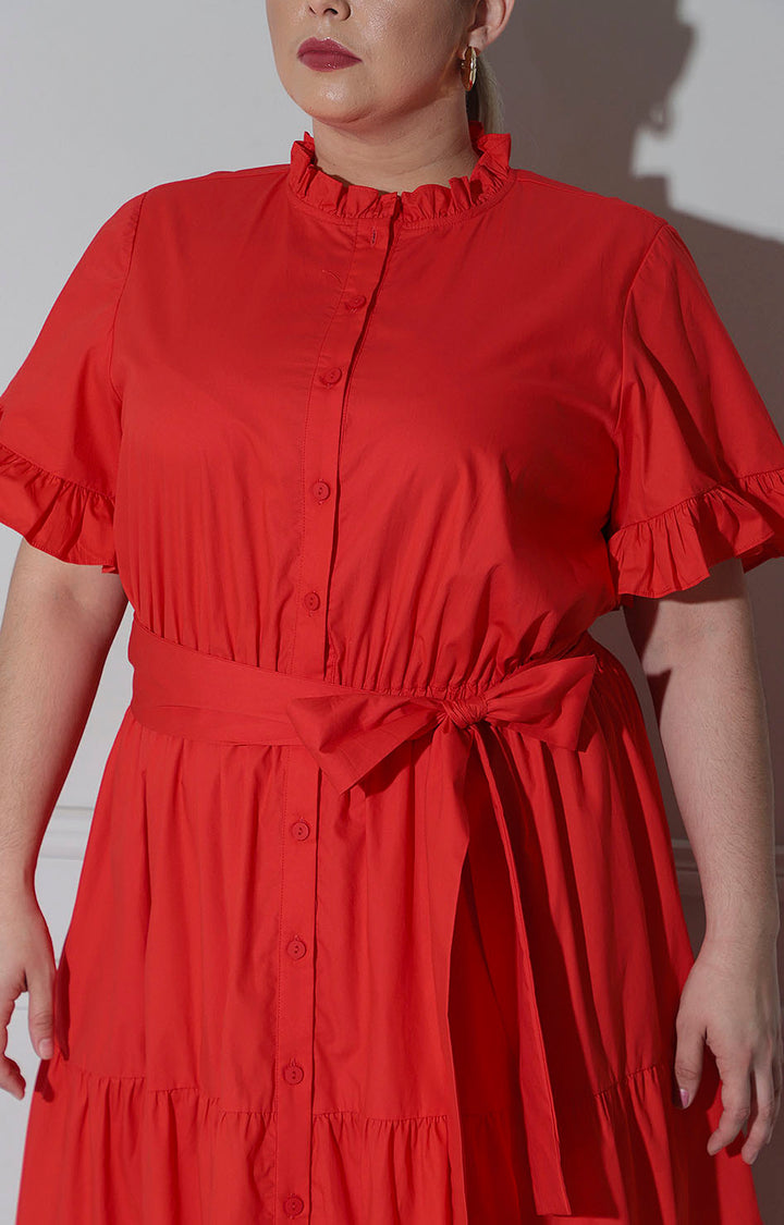 Vestido rojo con lazo - VESTIDO LARGO CURVY Boutiquemirel 