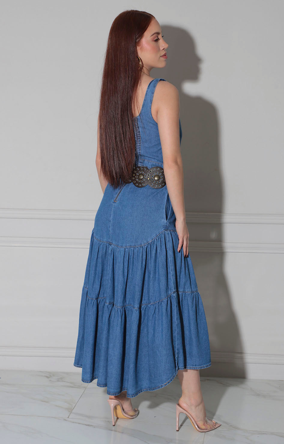 Vestido de mezclilla con cinturón - VESTIDO Boutiquemirel 