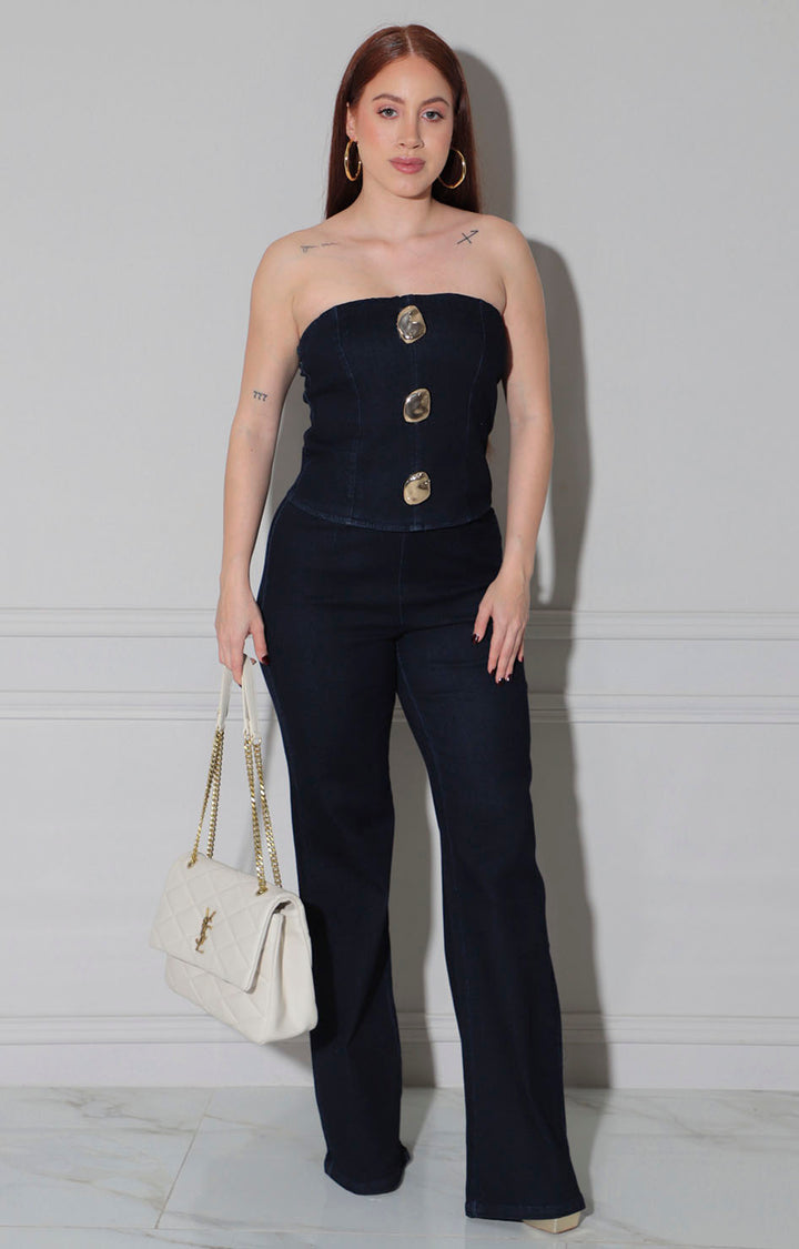 Conjunto de mezclilla straple - CONJUNTO Boutiquemirel 