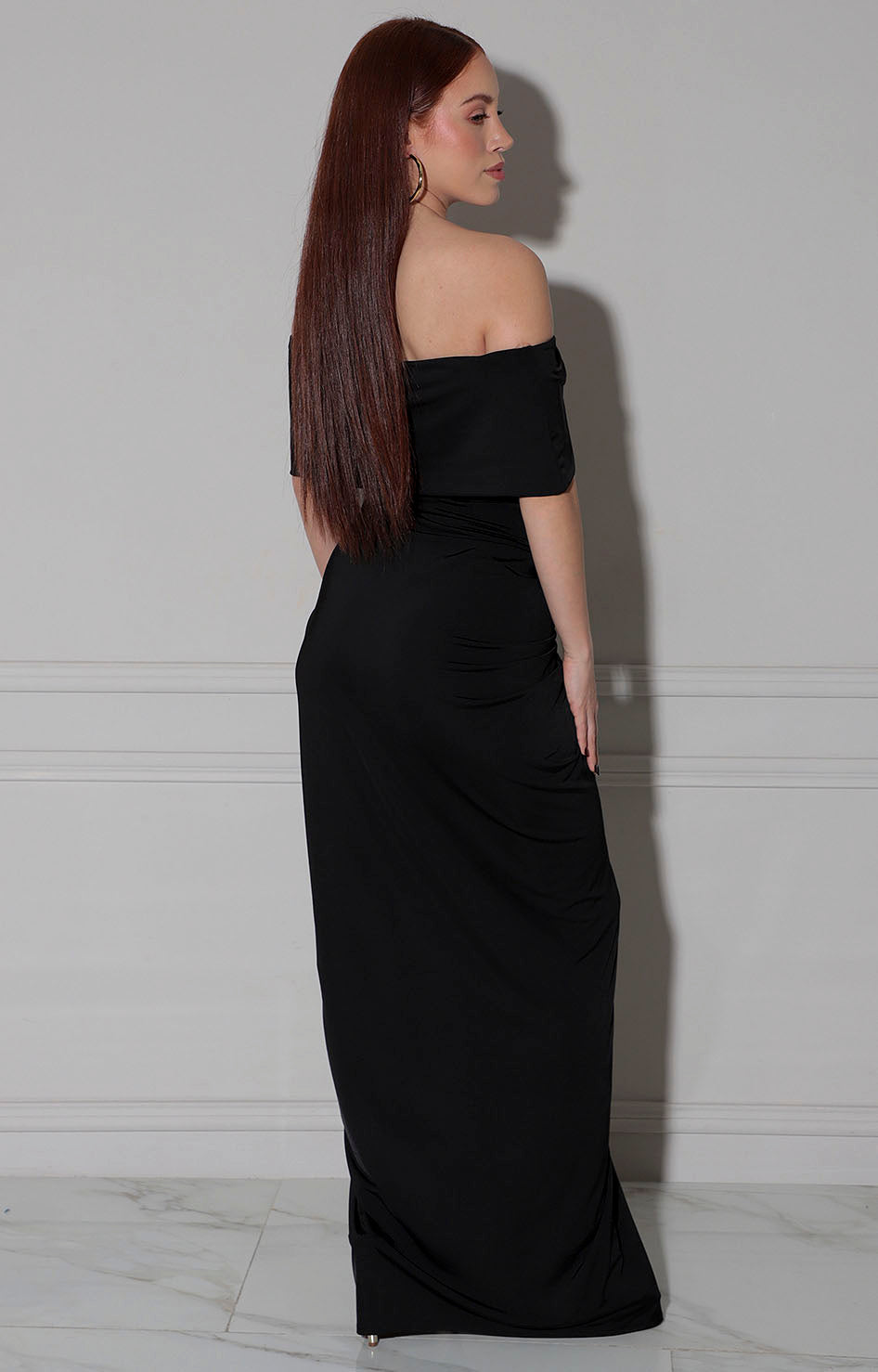 Vestido negro con fruncido - VESTIDO Boutiquemirel 