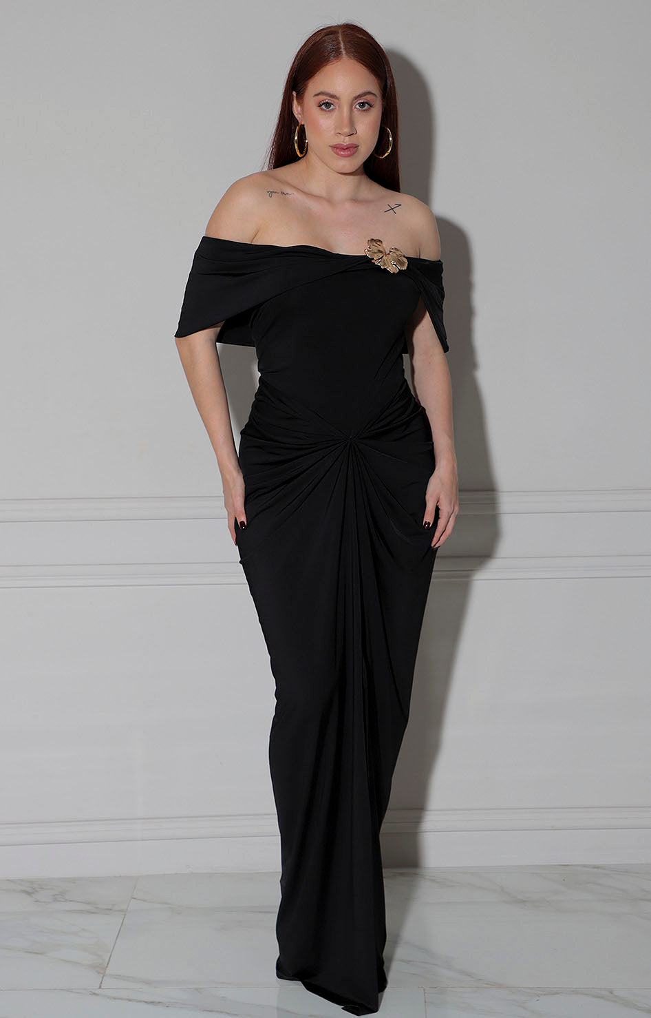 Vestido negro con fruncido - VESTIDO Boutiquemirel 