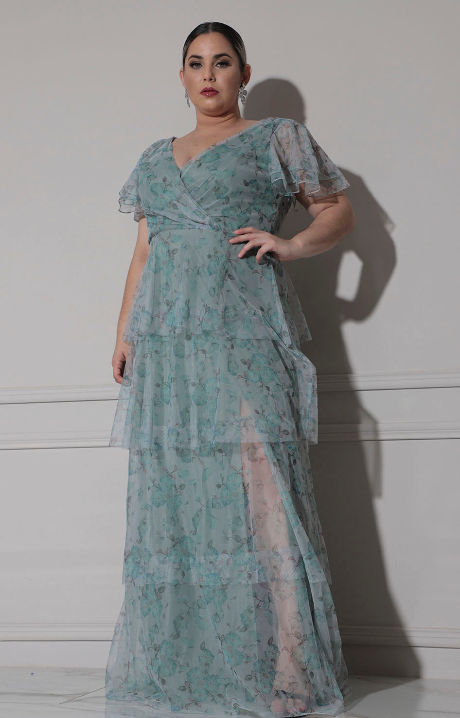 Vestido verde estampado de flores - VESTIDO XL Boutiquemirel 