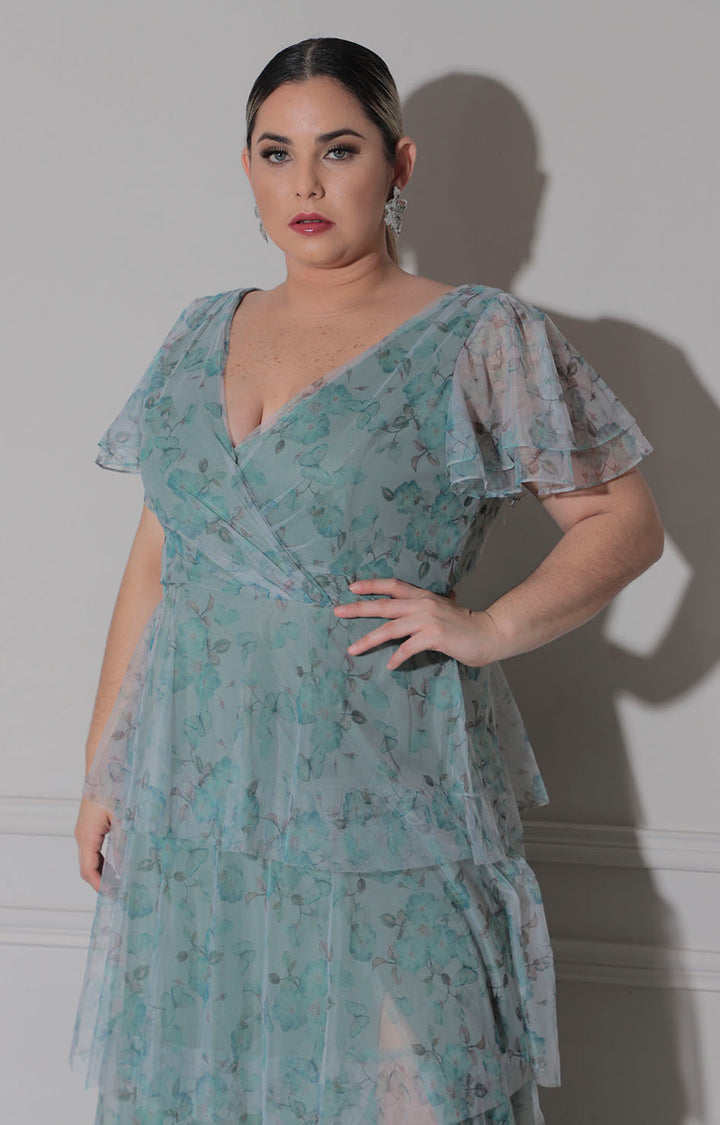 Vestido verde estampado de flores - VESTIDO XL Boutiquemirel 