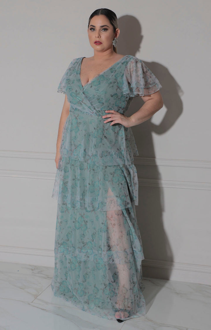 Vestido verde estampado de flores - VESTIDO XL Boutiquemirel 
