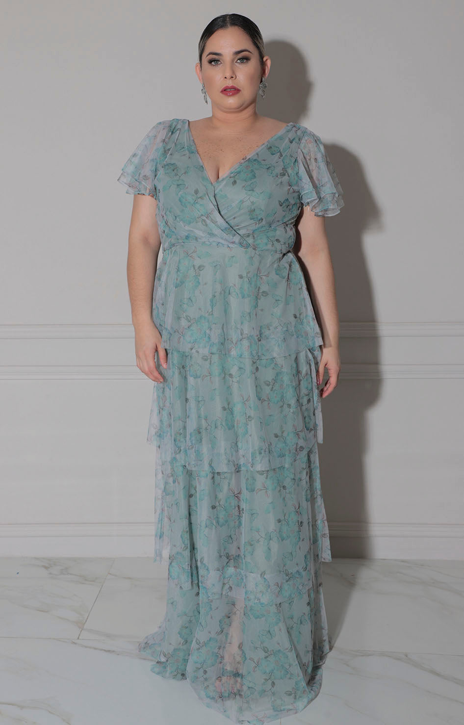 Vestido verde estampado de flores - VESTIDO XL Boutiquemirel 