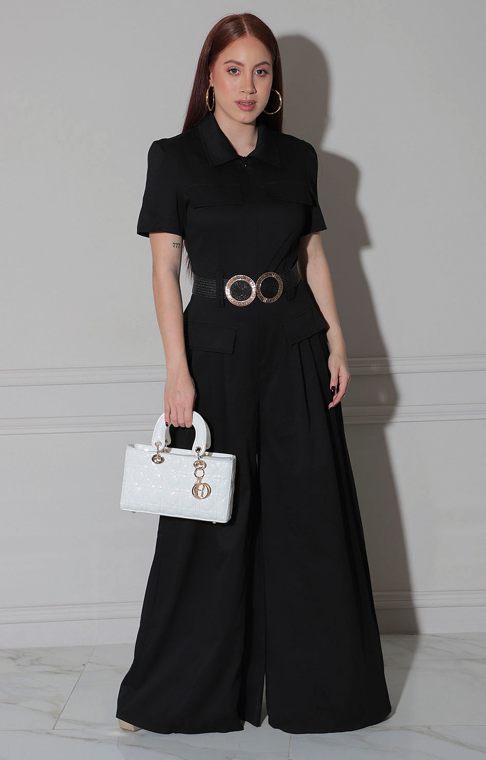 Palazzo negro con cinturón - PALAZZO Boutiquemirel 