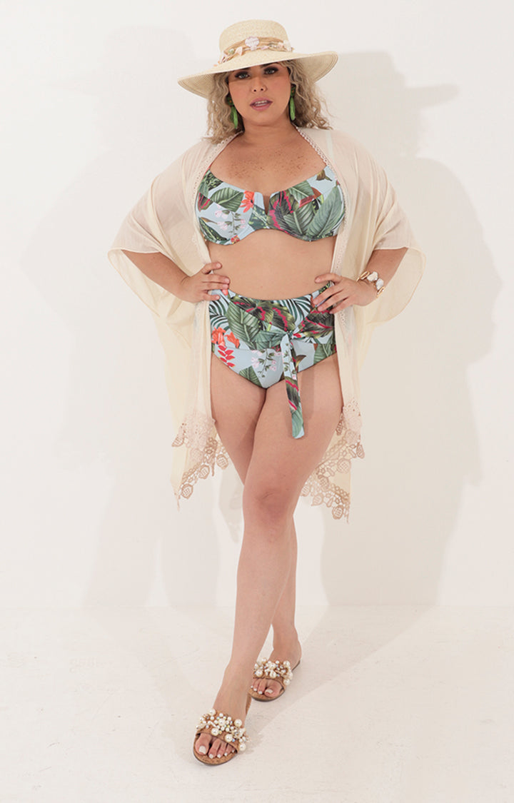 Bañador de dos piezas de licra verde estampado - TRAJE DE BA&Ntilde;O Boutiquemirel 