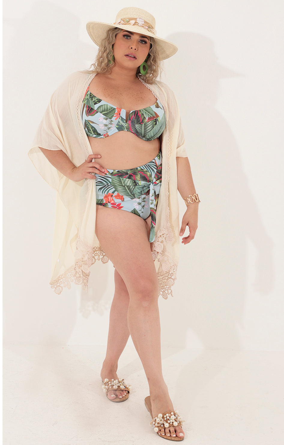 Bañador de dos piezas de licra verde estampado - TRAJE DE BA&Ntilde;O Boutiquemirel 