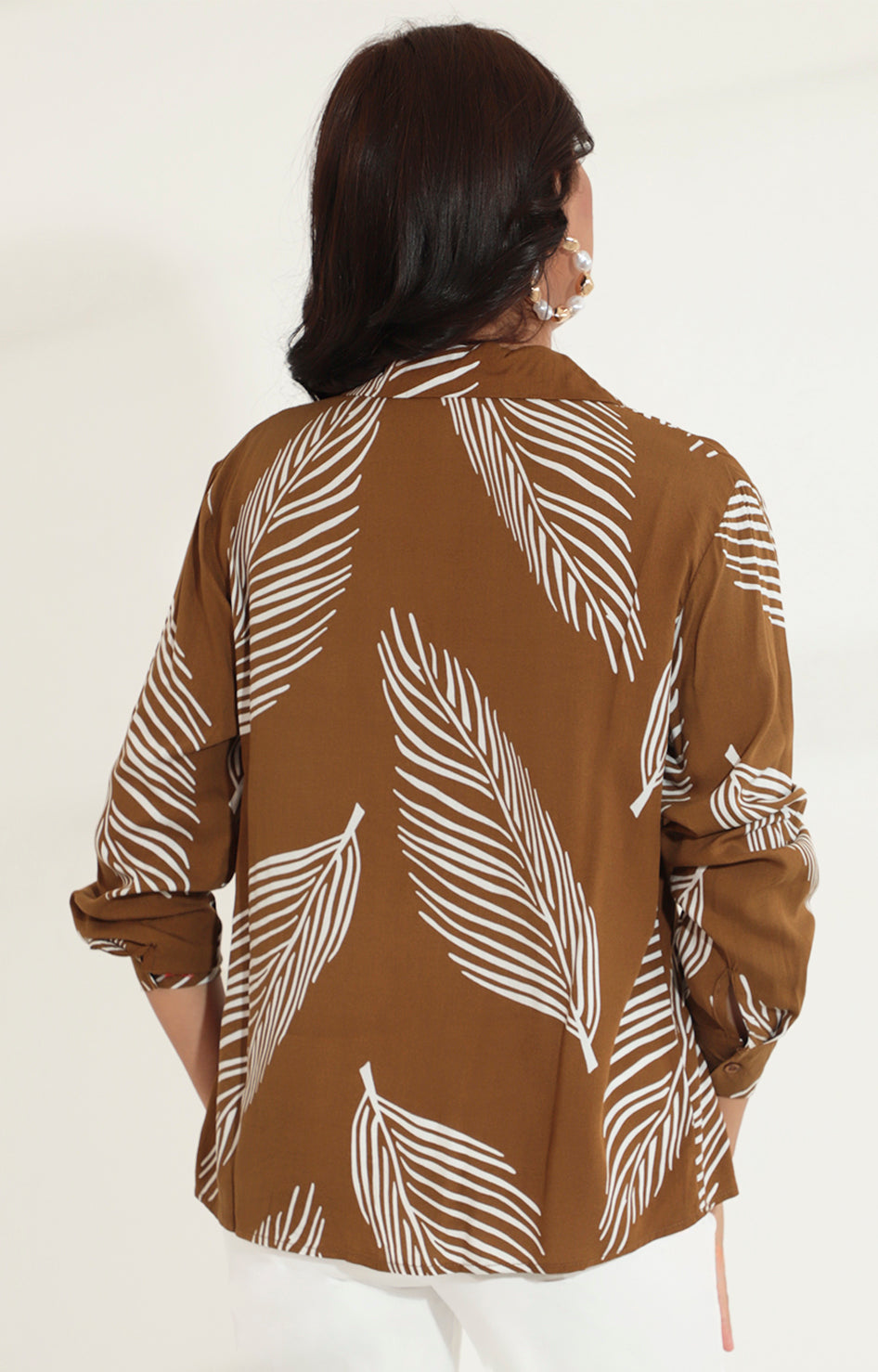 Camisera café con hojas - BLUSA Boutiquemirel 