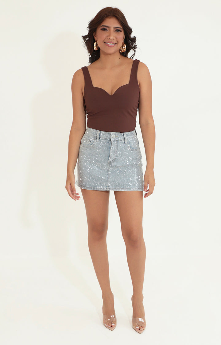 Falda denim brillosa - FALDA Boutiquemirel 