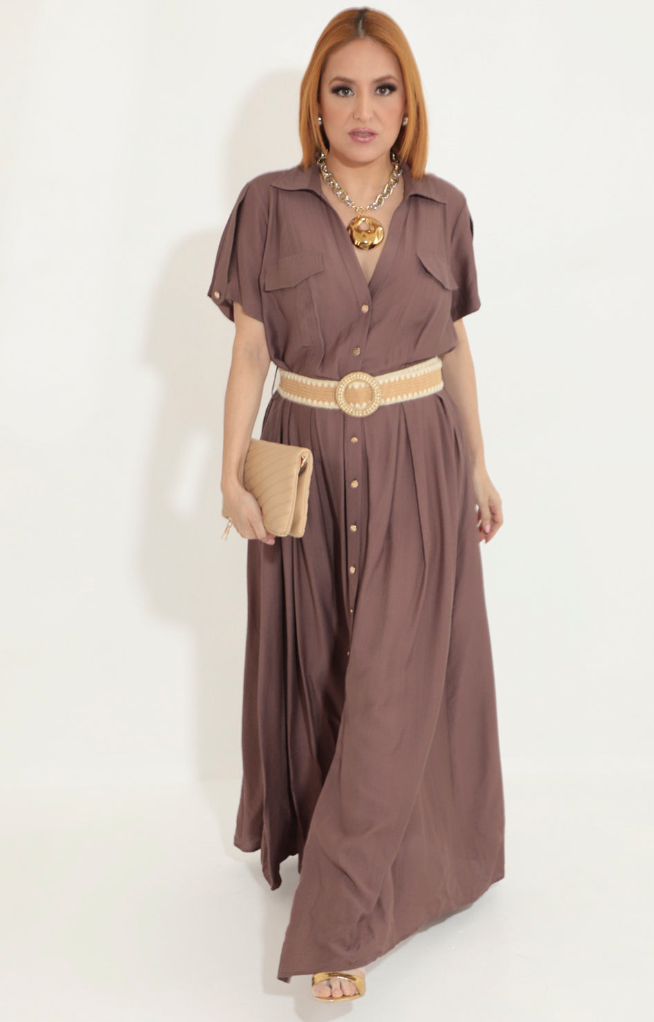 Vestido café camisero - VESTIDO Boutiquemirel 