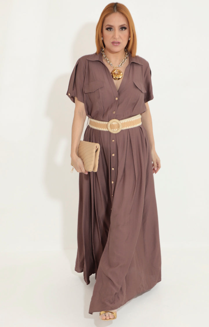 Vestido café camisero - VESTIDO Boutiquemirel 