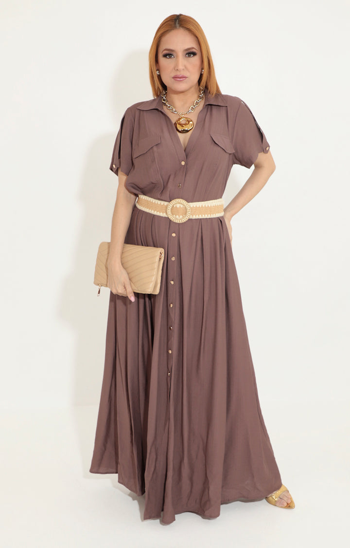 Vestido café camisero - VESTIDO Boutiquemirel 