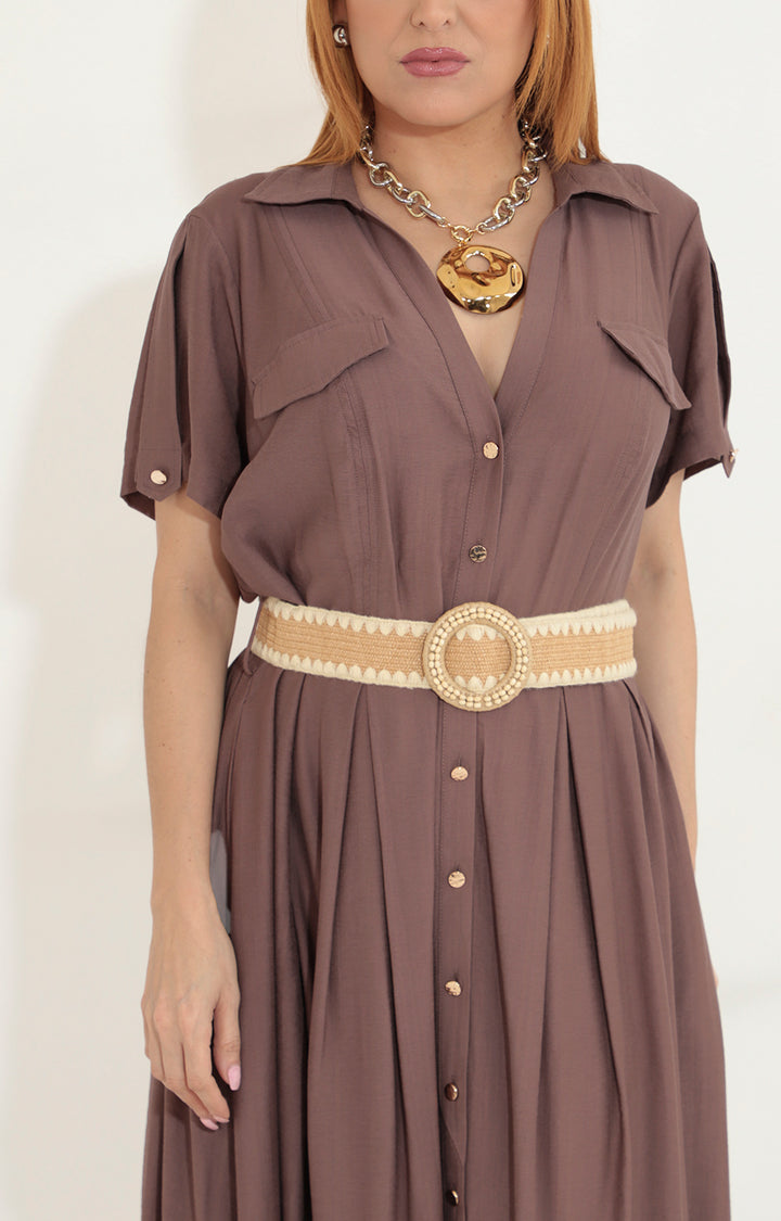 Vestido café camisero - VESTIDO Boutiquemirel 